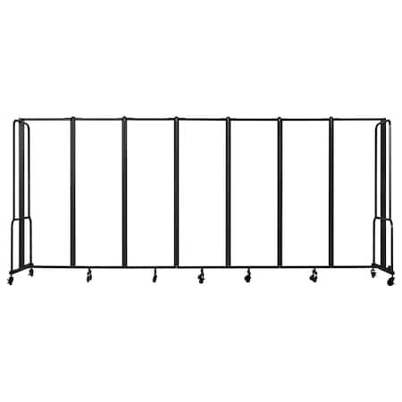 National Public Seating NPS Room Divider, 6' Height, 7 Sections, Clear Acrylic Panels RDB6-7CA